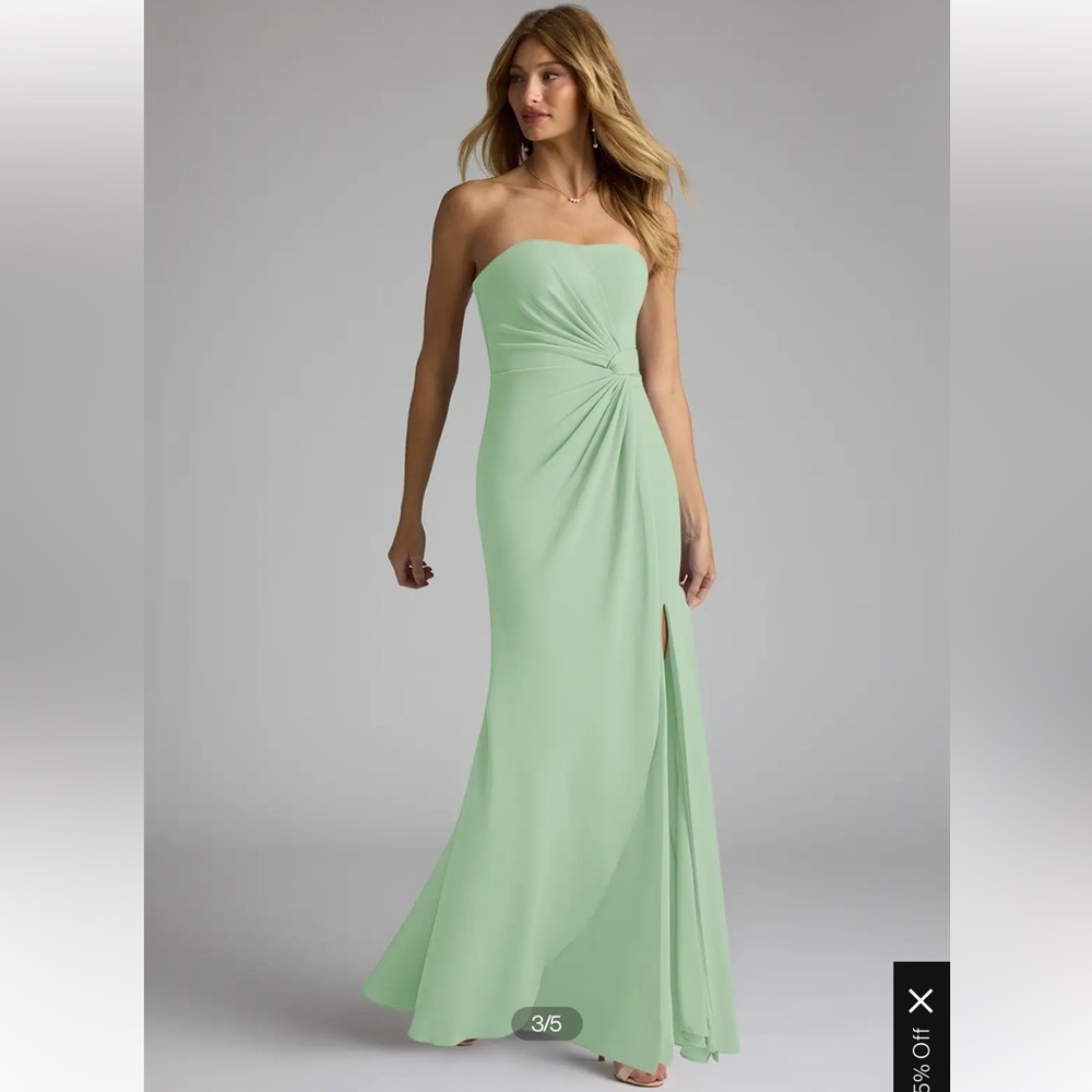 Sage green Azazie Bridesmaid Gown - Picture 3 of 5